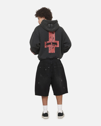 Saint Morta Saints Marked Zip Hoodie Washed Black