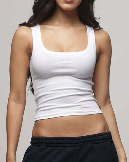 American Thrift Women's Scoop Neck Tank White