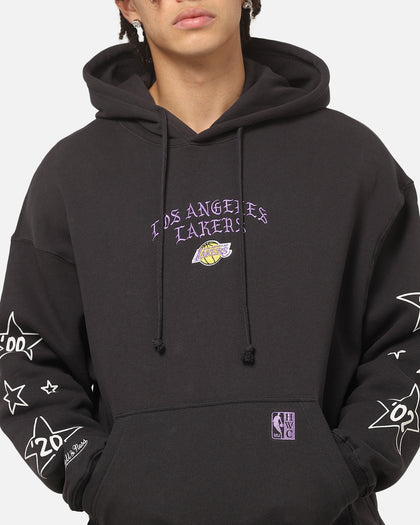 Mitchell & Ness Los Angeles Lakers Blackletter Champs Box Hoodie Washed Black