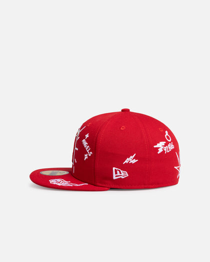 New Era Los Angeles Angels 'MLB Scribble' 59FIFTY Fitted Red