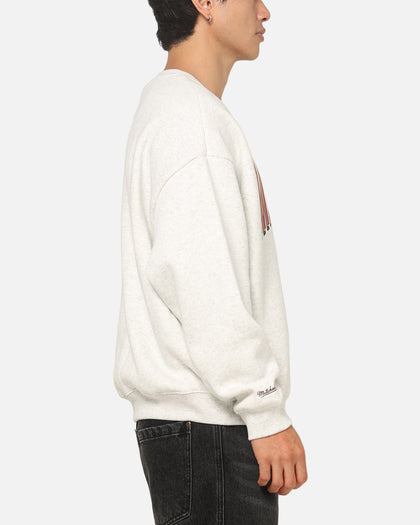 Mitchell & Ness Queensland Maroon Graphic Crewneck Sweater Silver Marle