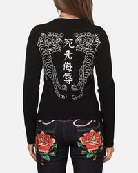 Ed Hardy Women's Tiger Long Sleeve T-Shirt Black