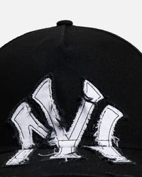 New Era New York Yankees 'Applique Distressed' 9FORTY A-Frame Snapback Black/White
