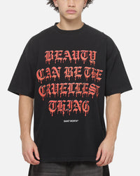 Saint Morta Cruel Beauty Boxy T-Shirt Washed Black