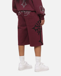 Ed Hardy Trinity Baggy Sweat Shorts Plum