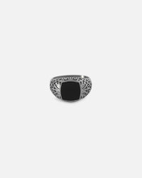 Saint Morta Onyx Square Ring White Gold