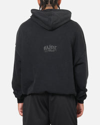 Saint Morta Distressed Hoodie Black Wash