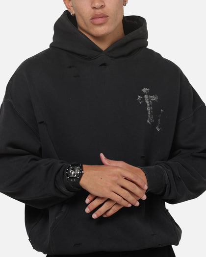 Saint Morta Graves Boxy Hoodie Washed Black