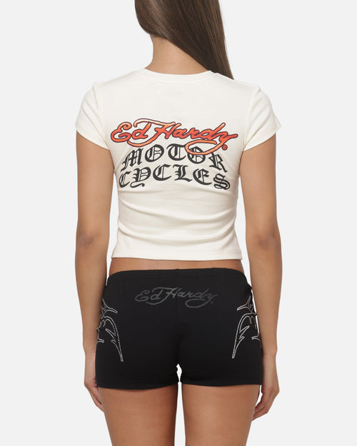 Ed Hardy Women's Eagle Baby T-Shirt Off White