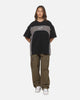 Carre Athletic Panel Crew T-Shirt Washed Black