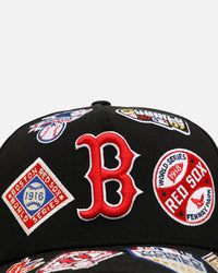 New Era Boston Red Sox 'All Over Embroidery' 9FORTY A-Frame Snapback Black