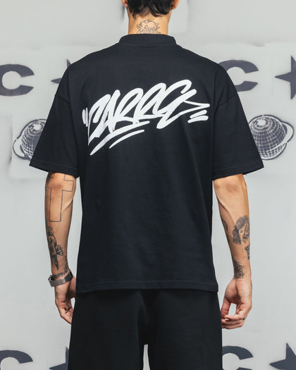 Carre Tag Mock Neck T-Shirt Black