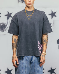 Carre Tagline T-Shirt Washed Black/Pink