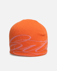 Loiter Skull Knit Beanie Orange