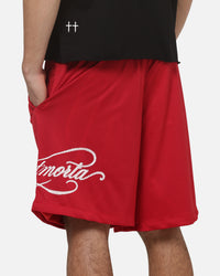 Saint Morta Scripted Mesh Shorts Vintage Red