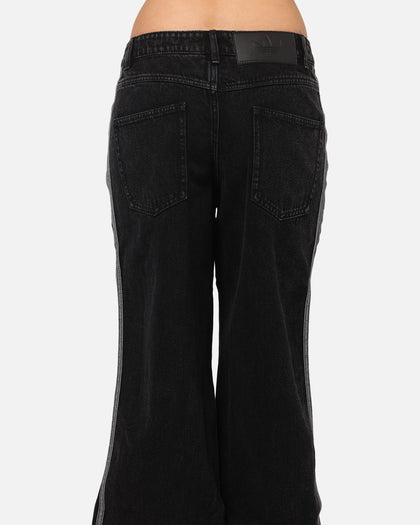Adidas Women's Denim 3-Stripes Track Pants True Black Denim