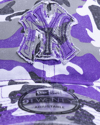 New Era New York Yankees 'Frayed Washed Camo' 9TWENTY Strapback Purple