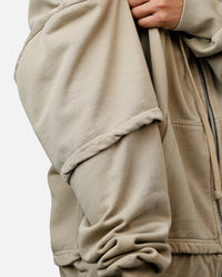 MNML Double Layer Zipper Sweater Washed Earth