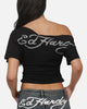 Ed Hardy Women's Off Shoulder T-Shirt Black