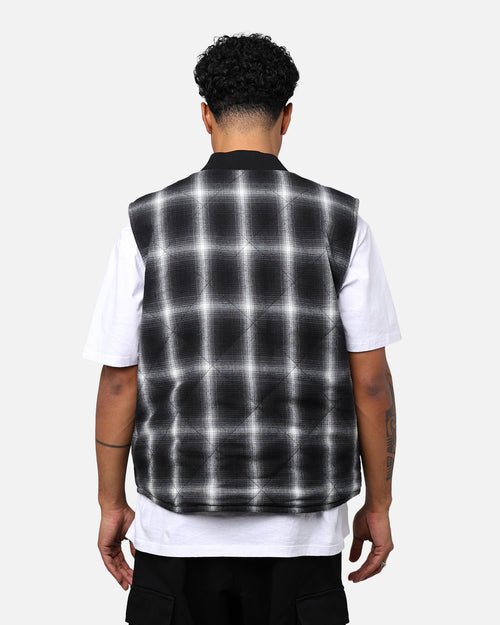 X-Large Ombre Plaid Reversible Vest Black