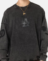 Pro Standard Los Angeles Dodgers 'Wash Vanguard' Fleece Crewneck Washed Black