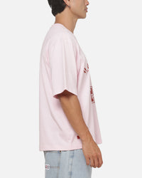 Majestic Athletic Los Angeles Dodgers Blackletter Arch Cropped T-Shirt Pink