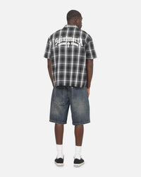 Saint Morta Paradise Studios Button Up Shirt Black Plaid
