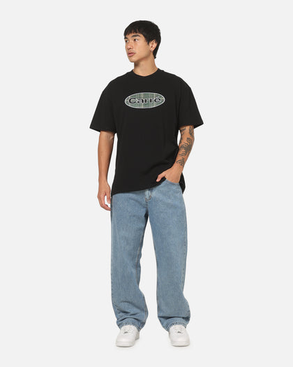 Carre Plaid Oval T-Shirt Solid Black
