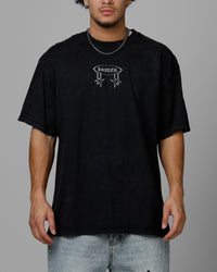 Loiter Chrome Spider T-Shirt Black Acidwash