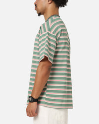 XXIII Standard Stripe T-Shirt Green/Pink