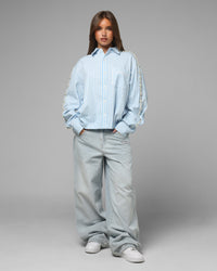 Loiter Pearl Button Up Shirt Blue Stripe