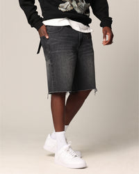 Saint Morta Baggy Denim Shorts Black Shadow