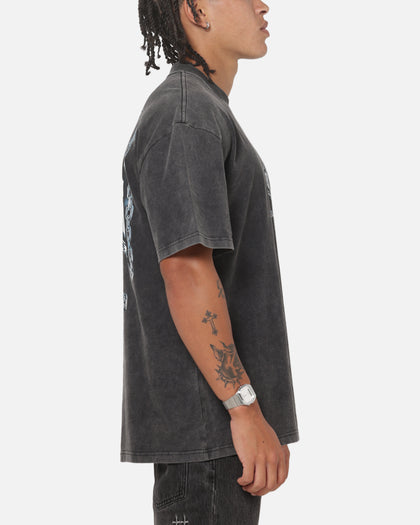 West Coast Choppers Chain Cross T-Shirt Black Acidwash