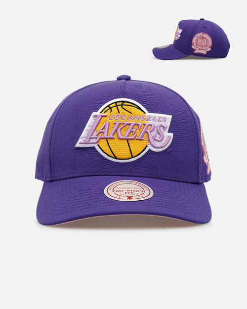 Mitchell & Ness Los Angeles Lakers 'Pink Side Patch' Pro Pinch Snapback Official Team Color