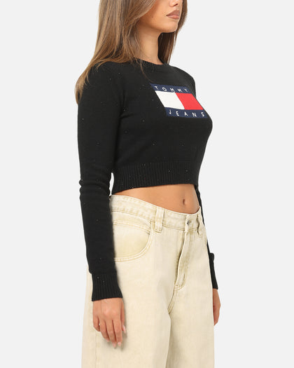 Tommy Jeans Women's TJW Sparkle Flag Sweater Black