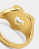 Raising Hell Checkered Heart Ring Gold/Black