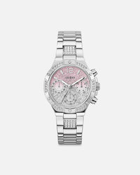Guess Mainline Harlow Pink Silver Bracelet Watch Silver
