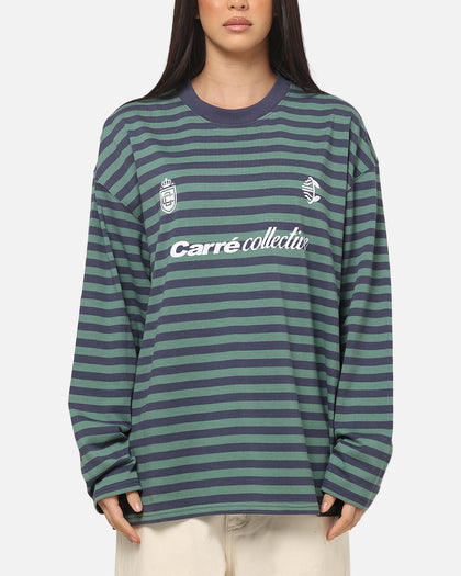 Carre Collective Stripe Long Sleeve T-Shirt Navy Stripe