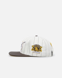 Pro Standard San Diego Padres Pinstripe Classic Logo Wool Strapback Eggshell/Yellow