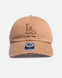 47 Brand Los Angeles Dodgers 'Distressed Logo' 47 Clean Up Strapback Beige