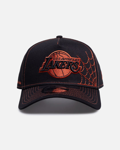New Era Los Angeles Lakers 'Spider Web' 9FORTY A-Frame Snapback Black/Orange