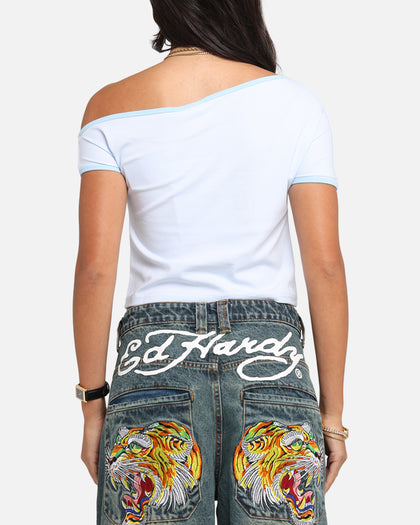 Ed Hardy Women's Aline Baby T-Shirt Blue