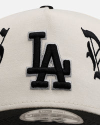New Era Los Angeles Dodgers 'Gothic Script Two Tone' 9FORTY A-Frame Snapback Chrome/Black