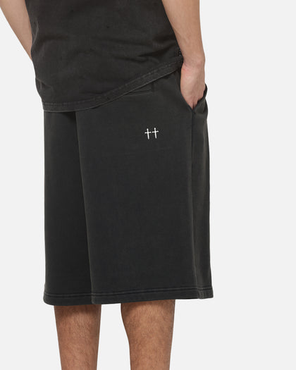 Saint Morta Scripted Baggy Shorts Washed Black