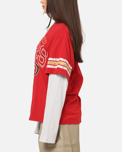 Mitchell & Ness San Francisco 49ers Waffle Mock Layer Long Sleeve T-Shirt Red