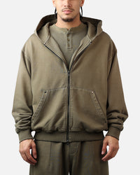 American Thrift Zip Hoodie Washed Olive