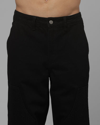 Loiter Double Knee Star Born Jeans Black
