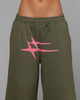 Loiter Hybrid Premium Shorts Olive/Pink