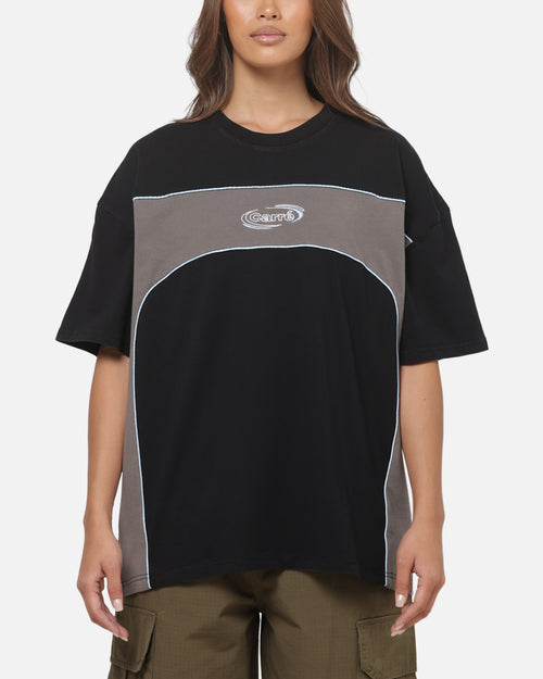 Carre Athletic Panel Crew T-Shirt Washed Black