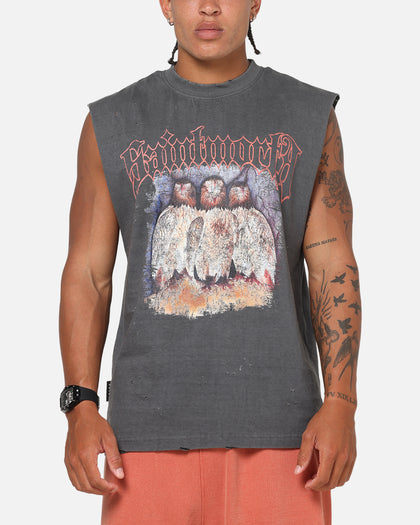 Saint Morta Birds Of Prey Muscle T-Shirt Washed Charcoal